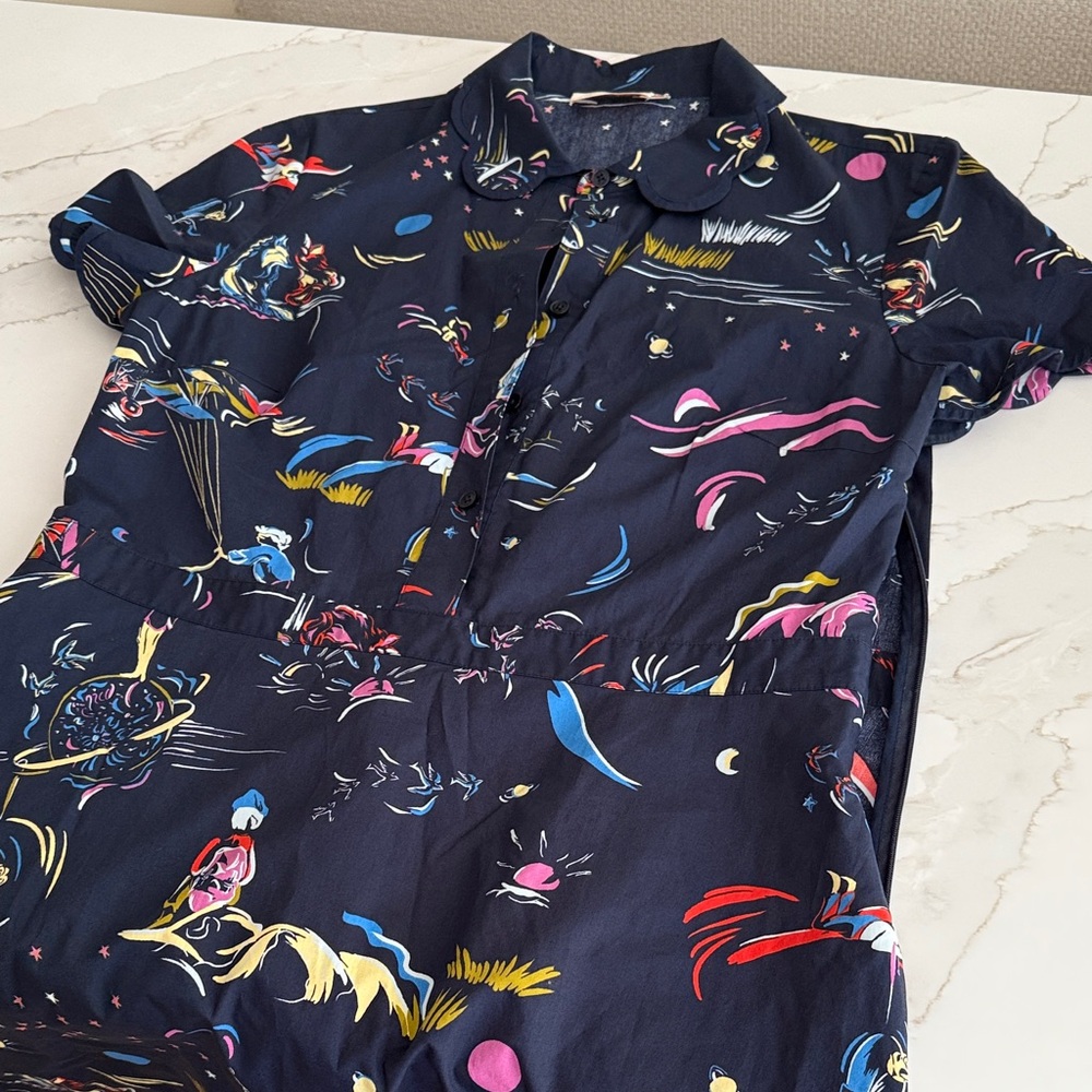 Tory Burch Patterned Short Sleeve scalloped Dress